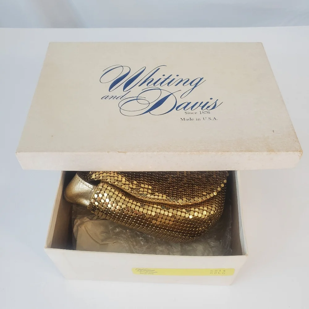 Whiting and Davis Gold Mesh Night Bag, Like New, Vintage - Picture 12 of 16